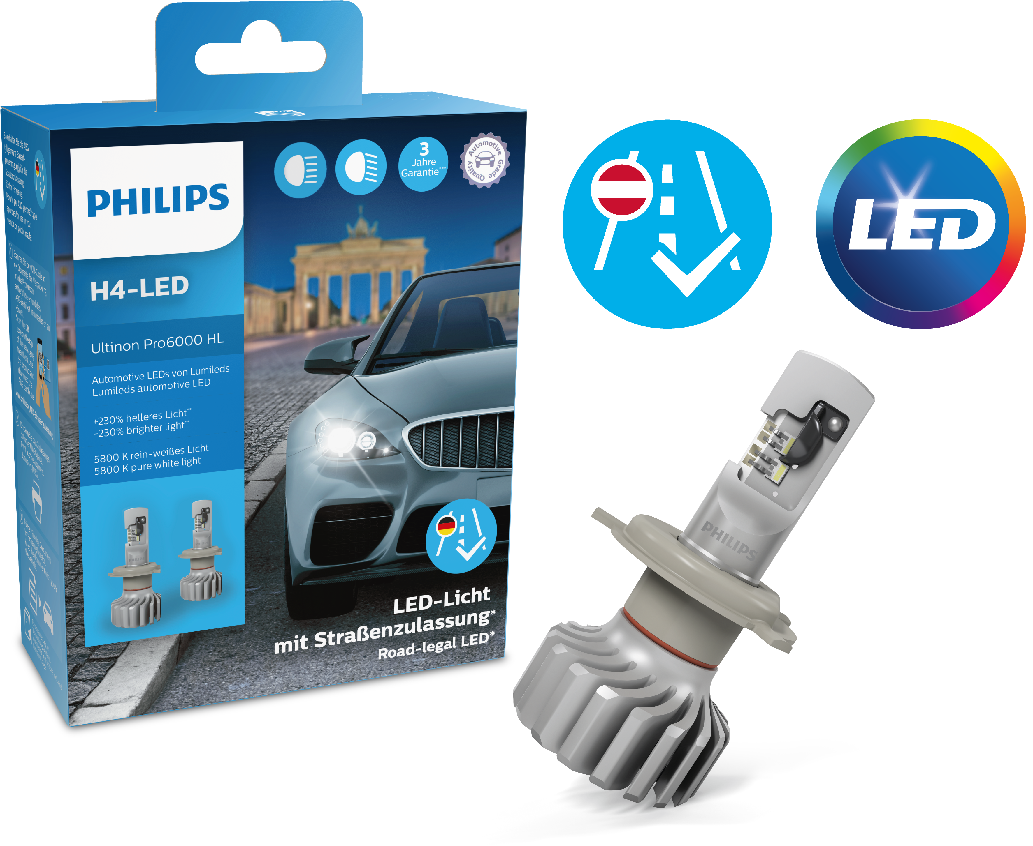 Philips Ultinon Pro6000 LED H7 - 100% legal - up to 230% more