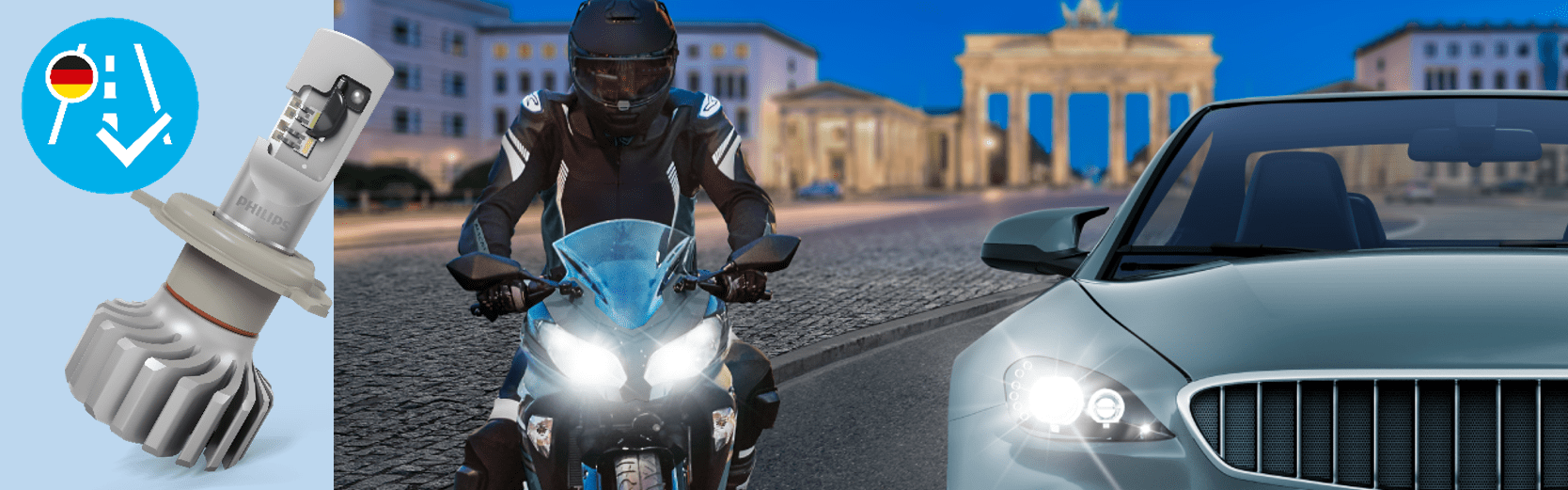 H4 LED Motorrad Lampe PHILIPS Straßenzulassung Ultinon Pro6000